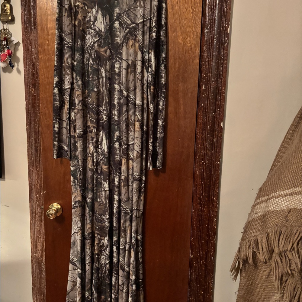 Norma Kamali Camouflage Long Sleeve Maxi Dress XL *BRAND NEW* - Picture 6 of 9